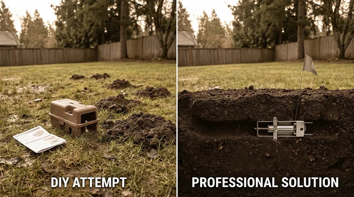 DIY Mole Traps vs Professional Mole Control: The Honest Cost-Benefit Analysis
